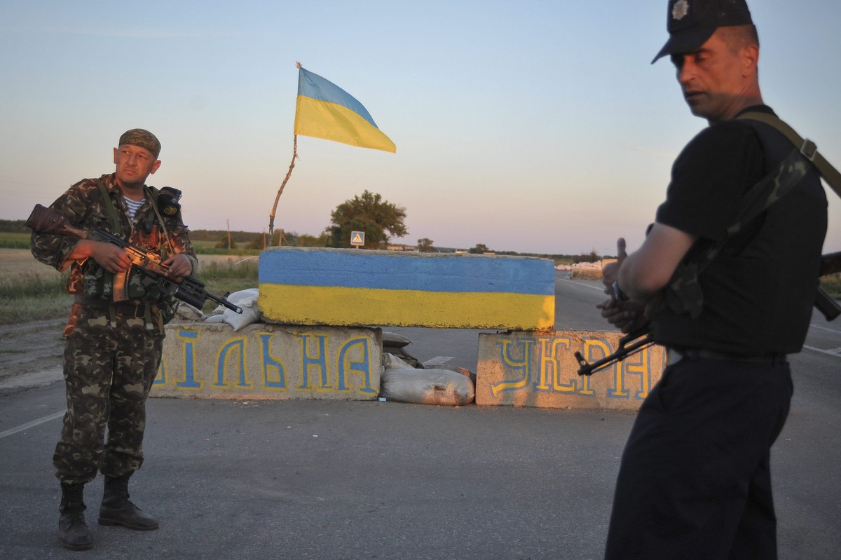 Ukrainische Soldaten in Luhansk.