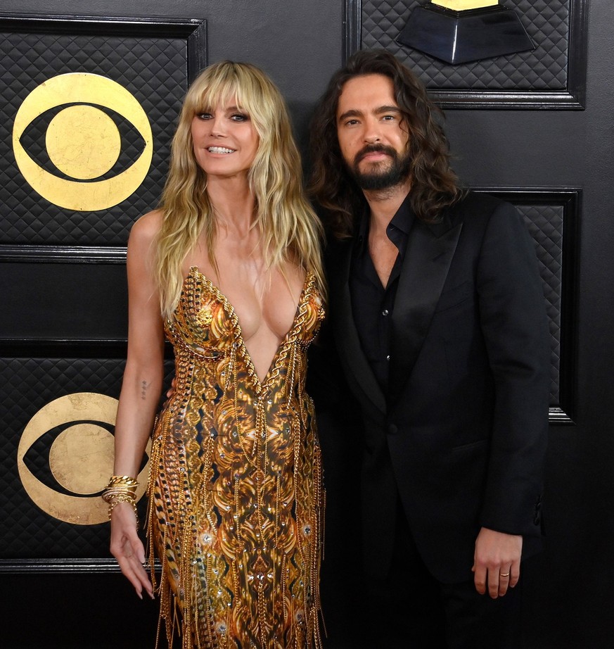 Heidi Klum and Tom Kaulitz attend the 65th annual Grammy Awards at the Crypto.com Arena in Los Angeles on Sunday, February 5, 2023. PUBLICATIONxINxGERxSUIxAUTxHUNxONLY LAP2023020536 JIMxRUYMEN