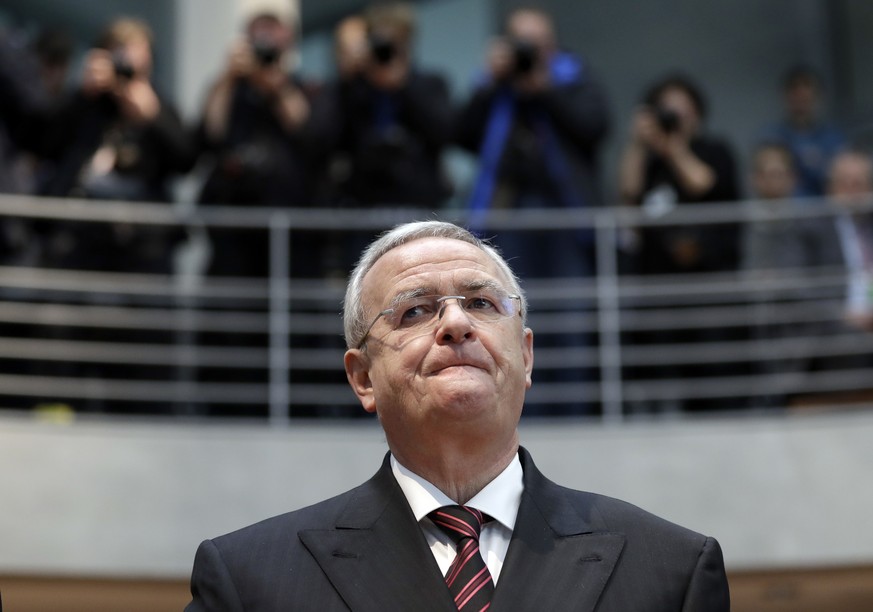 FILE - In this Jan. 19, 2017 file photo Martin Winterkorn, former CEO of the German car manufacturer &#039;Volkswagen&#039;, arrives for a questioning at an investigation committee of the German feder ...