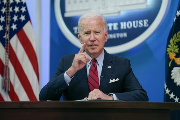 President Joe Biden speaks during a virtual meeting with Democratic governors on the issue of abortion rights, in the South Court Auditorium on the White House campus, Friday, July 1, 2022, in Washing ...