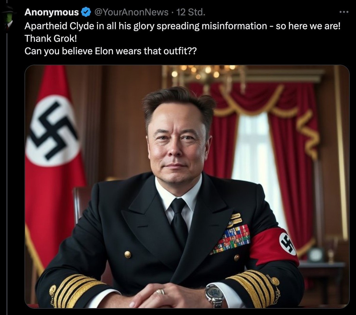 Anonymous-Tweet zu Elon Musk.