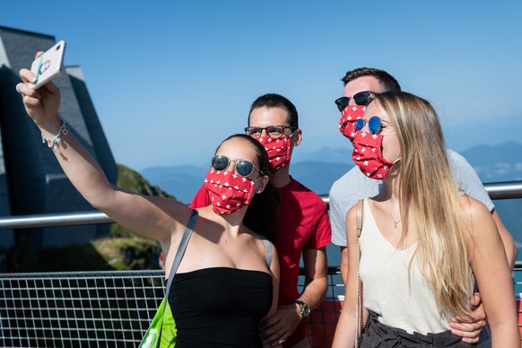 Nationaltags-Selfie auf dem Monte Generoso im Jahr 2020.