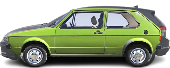 Entwicklung der Grösse des VW Golf, im Vergleich der VW Golf 1 mit dem VW Golf 8.