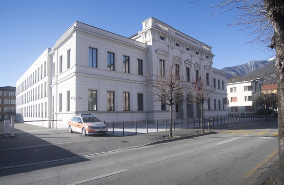 Das Bundesstrafgericht in Bellinzona am Montag, 12. Dezember 2022. Heute startet der Prozess gegen den Angeklagten, der am 12. September 2020 ein 29-jaehrige portugiesische Staatsbuerger einen 29-jaeh ...