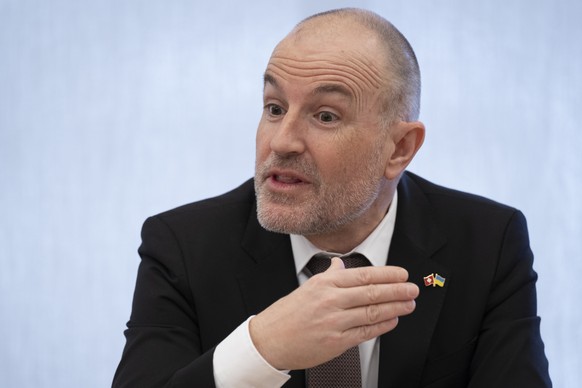 Roland Fischer Natrionalrat, Gruenliberale, ueber die Lancierung der foraus-Publikation zur internationalen Klimafinanzierung, am Dienstag 1. Maerz 2022 in Bern. (KEYSTONE /Marcel Bieri)