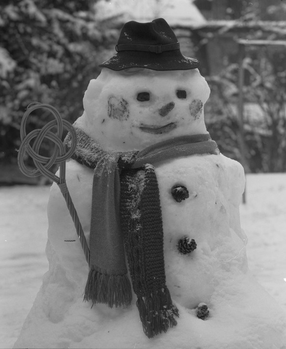 Schneemann in Zürich im Dezember 1981. Fotograf:
(Markus J. Hässig)