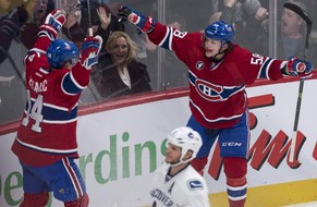 Andrighetto (rechts) und Sturmpartner Plekanec.