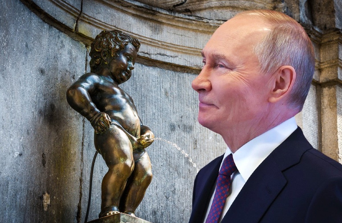 Poutine et le Manneken-Pis.