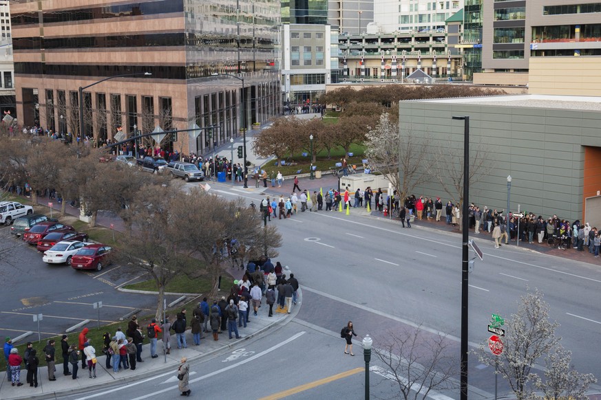 Eine gigantische Schlange vor dem Abstimmungslokal in Boise, Idaho.