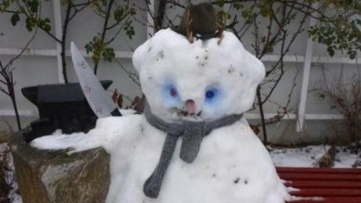 Kuriose Meldung aus Deutschland: Im nordbayerischen Thiersheim fühlte sich ein junger Mann durch einen über Nacht aufgetauchten, bewaffneten Schneemann bedroht.