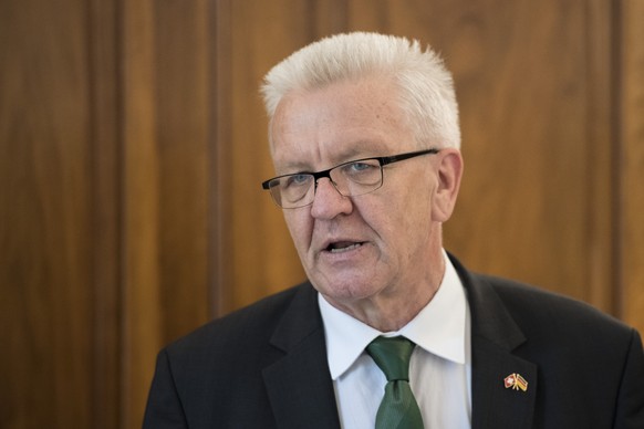 Winfried Kretschmann, Ministerpraesident Baden-Wuerttembergs, spricht anlaesslich seines ersten Auslandbesuch seit seiner Wiederwahl vergangenen Maerz, aufgenommen am Freitag, 24. Juni 2016 in Zuerich ...