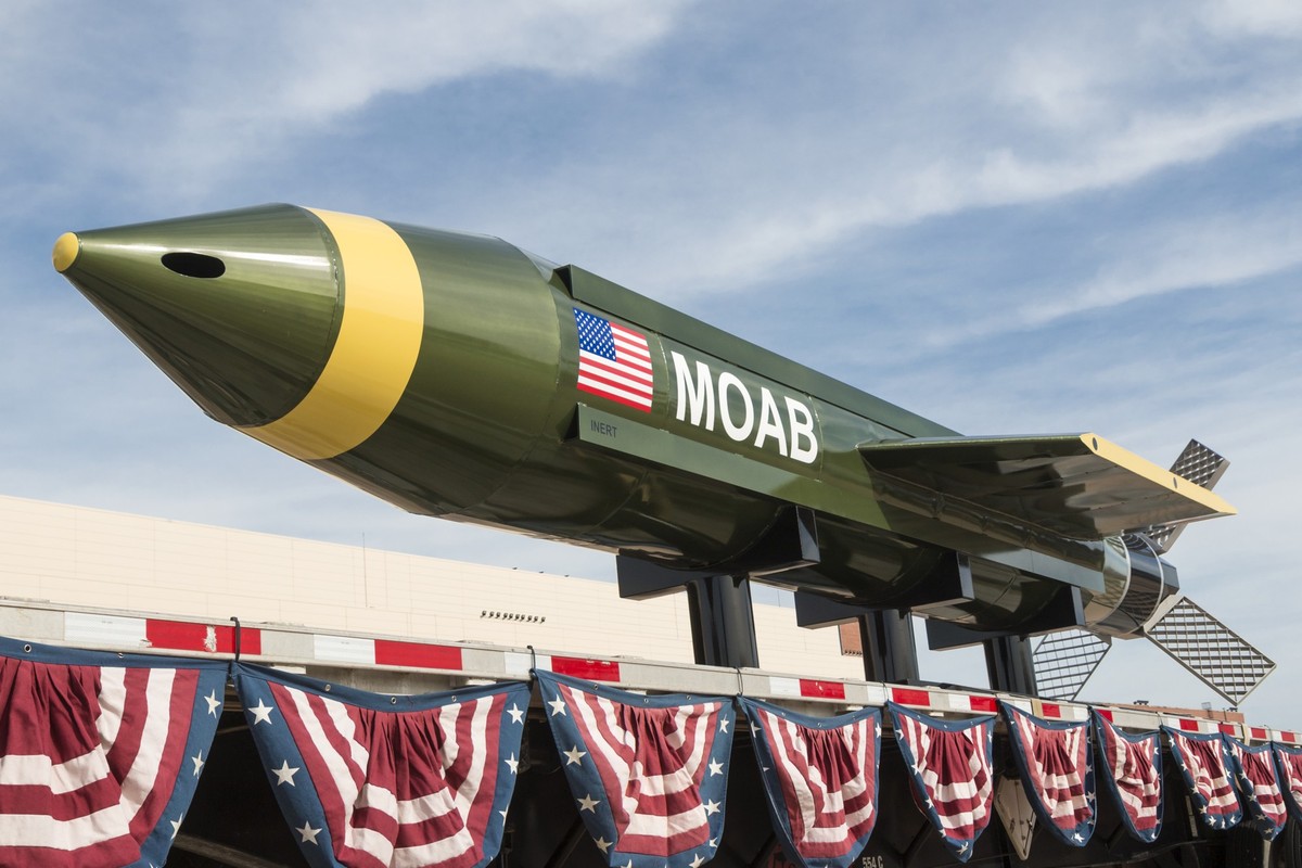GBU-43/B Massive Ordnance Air Blast MOAB bomb at Tinker Air Force Base, An inert version of the GBU-43/B Massive Ordnance Air Blast MOAB bomb at the Star Spangled Salute Air &amp; Space Show at Tinker ...