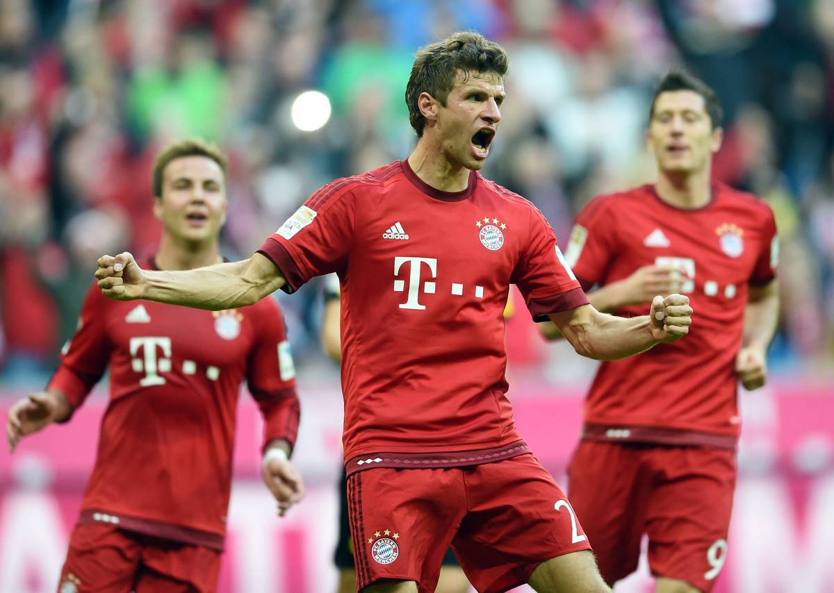 Thomas Müller, Mario Götze und Robert Lewandowski: Die Torschützen beim 5:1 gegen Dortmund.