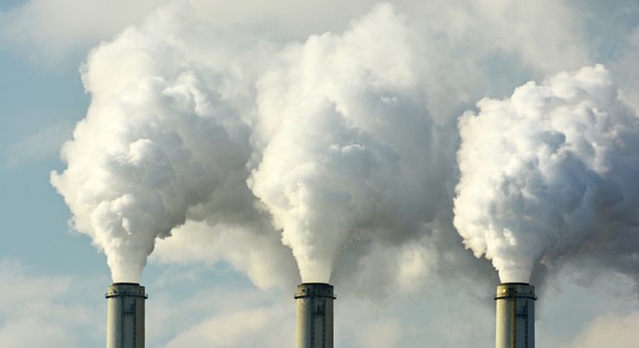CO2 emissions, factory chimneys