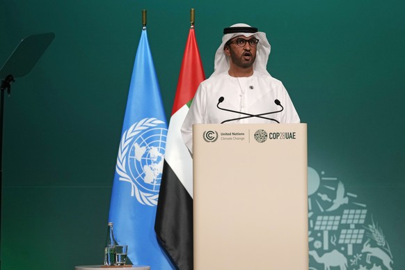 COP28 President Sultan al-Jaber speaks during the opening session at the COP28 U.N. Climate Summit, Thursday, Nov. 30, 2023, in Dubai, United Arab Emirates. (AP Photo/Peter Dejong)
