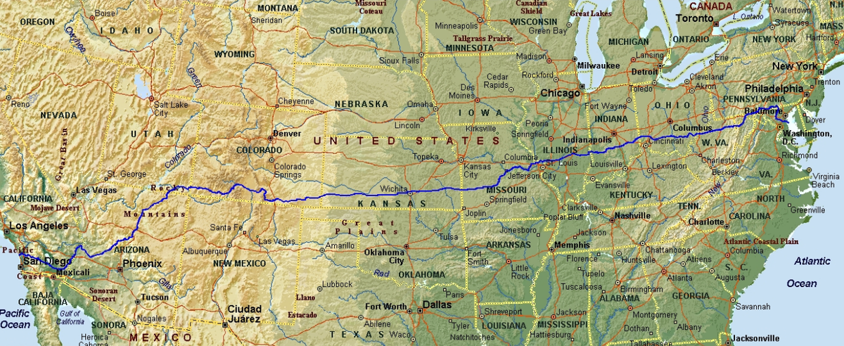 RAAM Race Across America Strecke 2023