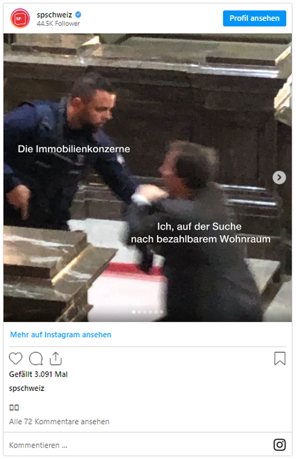 SP Post über Aeschi im Bundeshaus