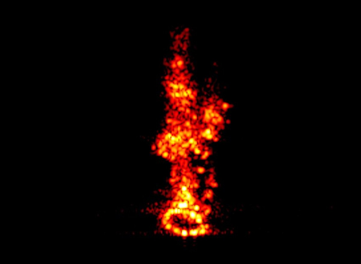 Achtung Redaktionen: Bild nur zur redaktionellen Berichterstattung und bei Nennung "Fraunhofer FHR" +++ Eine Radarabbildung, erstellt mit dem Weltraumbeobachtungsradar TIRA (Tracking and Ima ...