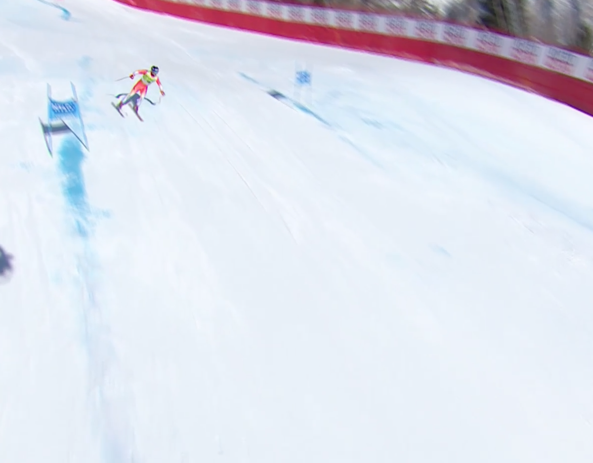 Loïc Meillard lors du super-G de Cortina d'Ampezzo.