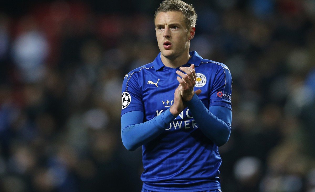 Football Soccer - FC Copenhagen v Leicester City - UEFA Champions League Group Stage - Group G - Parken Stadion, Copenhagen, Denmark - 2/11/16 Leicester City's Jamie Vardy applauds their fans aft ...