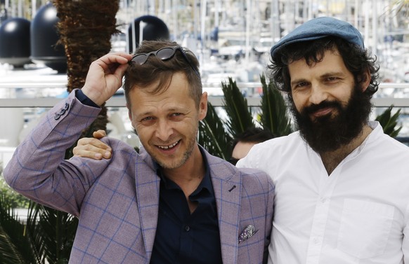 Die beiden Schauspieler Levente Molnar (l.) und Geza Rohrig aus dem Film «Son of Saul» des ungarischenRegisseurs Laszlo Nemes.