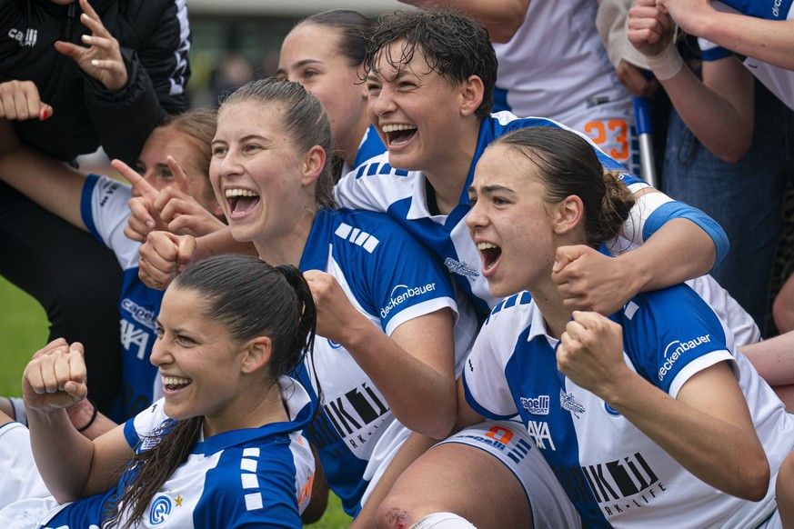 Basel, Switzerland, May 4th 2025 Grasshopper Club Zurich Women after the AXA Womens Super League game between FC Basel 1893 Frauen and Grasshopper Club Zurich Women at St. Jakob Athletics Stadium, Swi ...