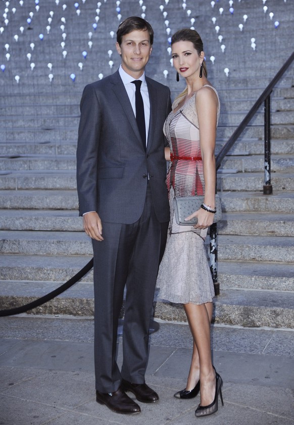 epa05708716 (FILE) - A file picture dated 17 April 2012 shows US Entrepreneur, Ivanka Trump (R) and her husband Jared Kushner attending the Vanity Fair Party for the 2012 Tribeca Film Festival in New  ...