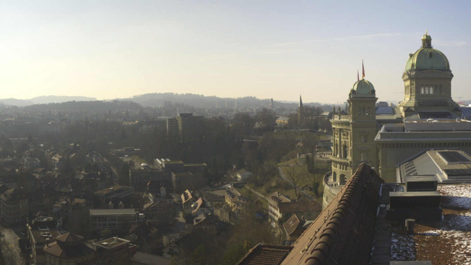 Webcam-Aufnahmen vom sonnigen Wetter am 14. Februar 2021
