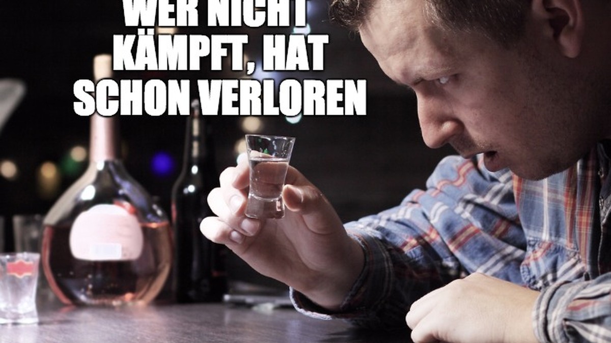 Motivation für Fitnessfanatiker auf Bildern von Besoffenen