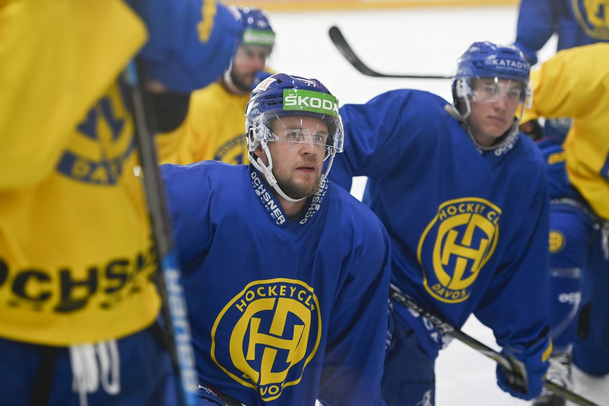 Neuzugang Teemu Turunen vom HC Davos, aufgenommen im Training, am Mittwoch, 5. August 2020, in der Trainingshalle in Davos. (KEYSTONE/Gian Ehrenzeller)