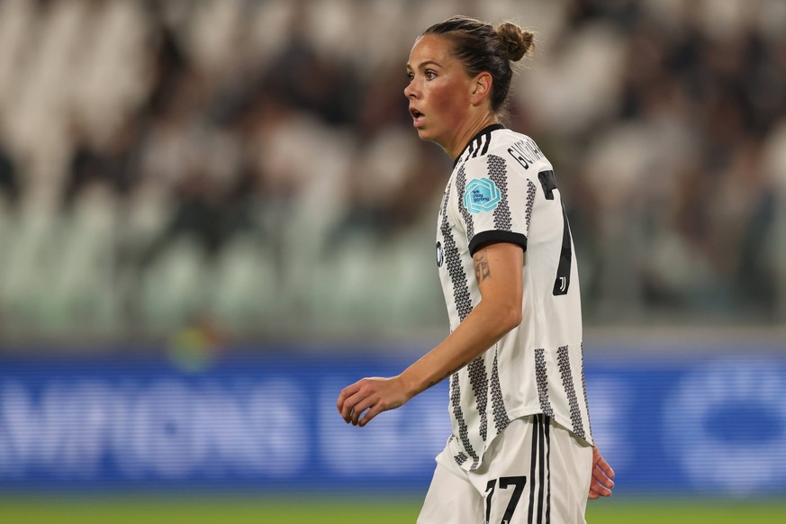 Turin, Italy, 27th October 2022. Sara Bjork Gunnarsdottir of Juventus looks on during the UEFA Womens Champions League match at Juventus Stadium, Turin. Picture credit should read: Jonathan Moscrop /  ...