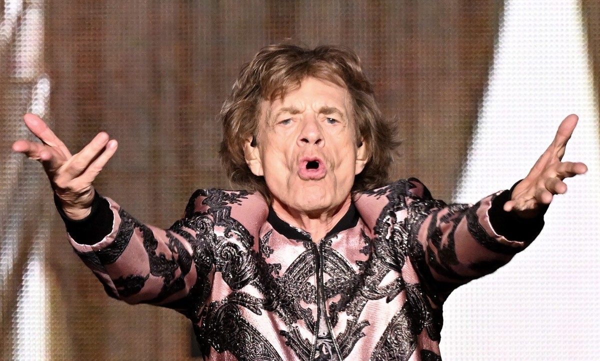 Mick Jagger des Rolling Stones se produit sur scène lors du concert du groupe au stade Giuseppe Meazza de Milan, Italie, le 21 juin 2022. Le « Sixty Tour », le premier tour après la mort du batteur Ch ...