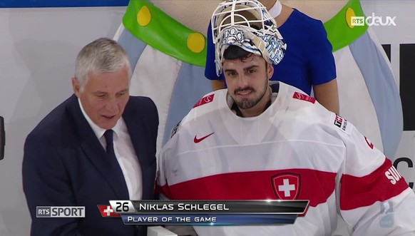 Genoni-Ersatz Niklas Schlegel wurde gegen Tschechien zum besten Spieler gewählt.