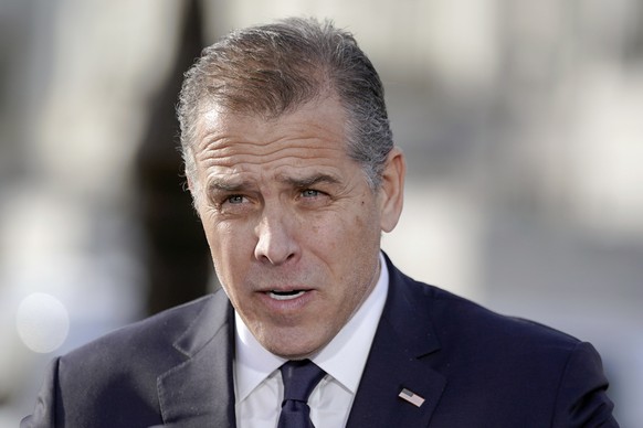 Hunter Biden, son of President Joe Biden, speaks during a news conference outside the Capitol, Wednesday, Dec. 13, 2023, in Washington. Hunter Biden on Wednesday lashed out at Republican investigators ...
