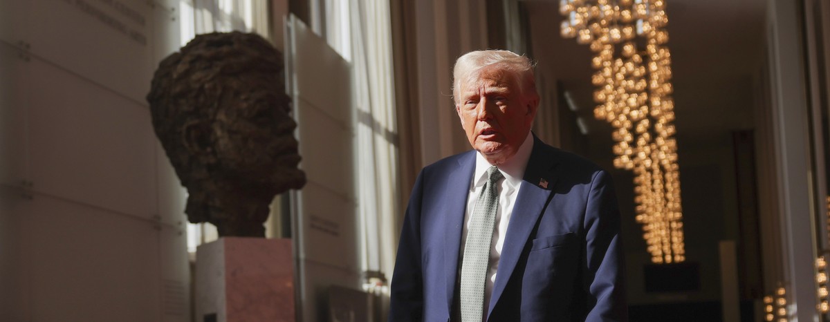 President Donald Trump tours the John F. Kennedy Center for the Performing Arts in Washington, Monday, March 17, 2025. (Pool via AP)
Trump