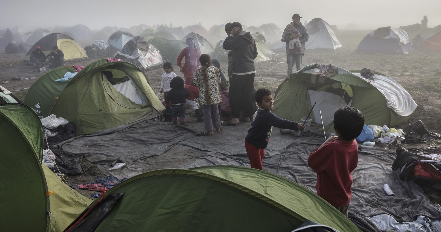 Zelt- und Schlammplatz Idomeni.