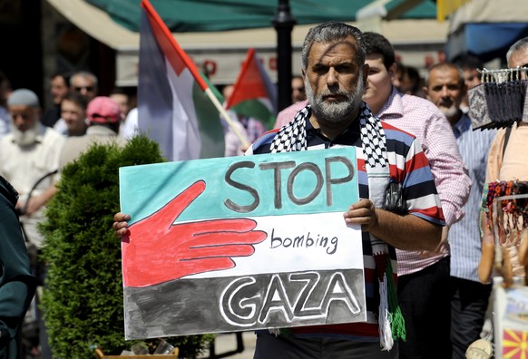 Anti-Israelische Demonstration in Mazedonien.