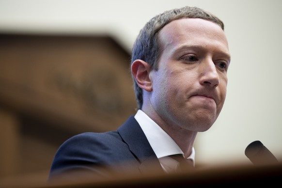 epa08925055 Chairman and CEO of Facebook Mark Zuckerberg testifies before the US House Financial Services Committee hearing on &#039;An Examination of Facebook and Its Impact on the Financial Services ...