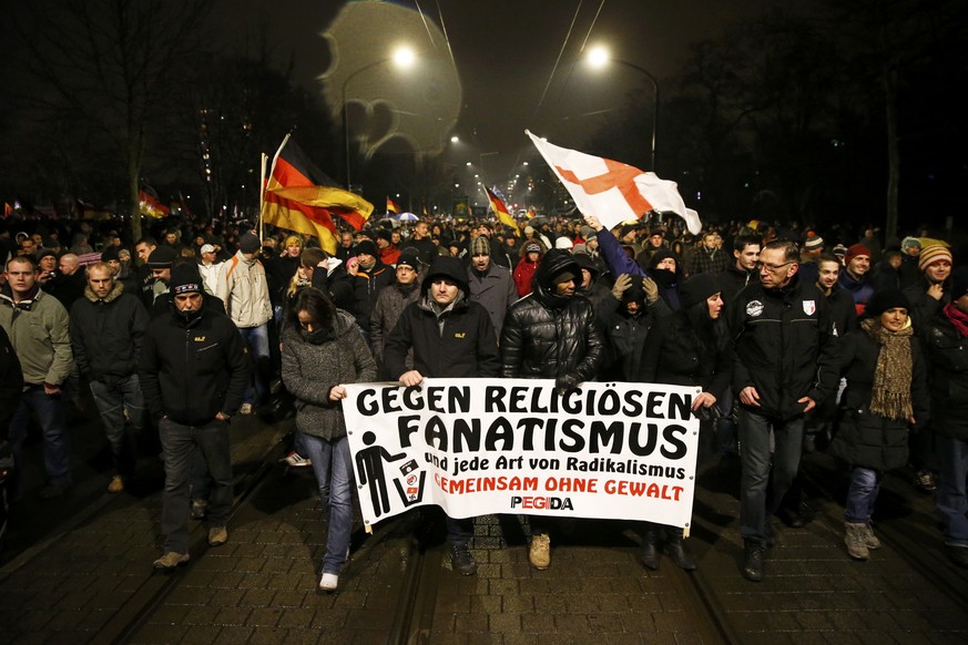 Pegida-Demo am letzten Montag in Dresden.