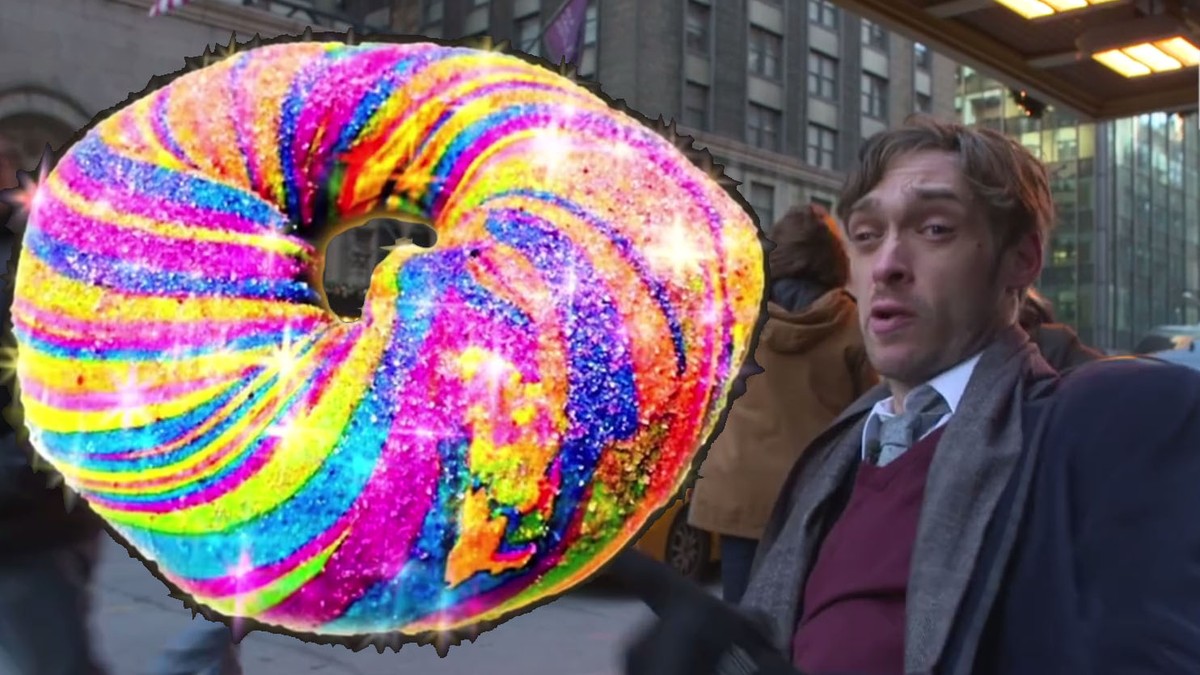 Der Rainbow-Bagel, das Objekt der Begierde.
