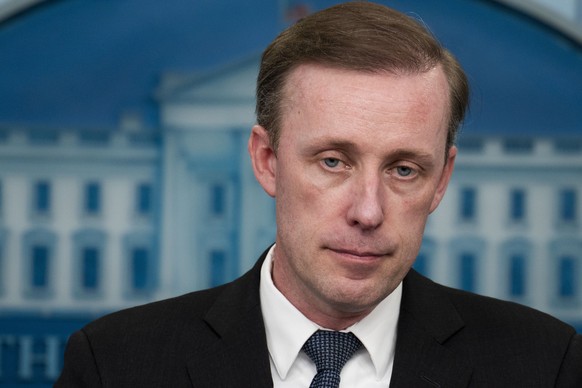 National Security Advisor Jake Sullivan briefs reporters at the White House, Monday, May, 13, 2024. (Doug Mills/The New York Times via AP, Pool, File)