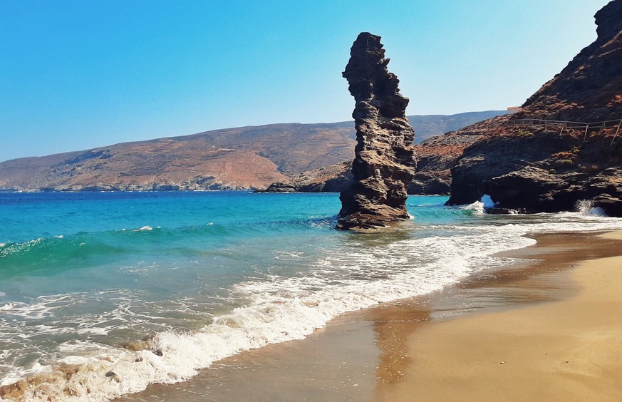 Paralia tis grias to pidima, Andros, Cyclades, Greece