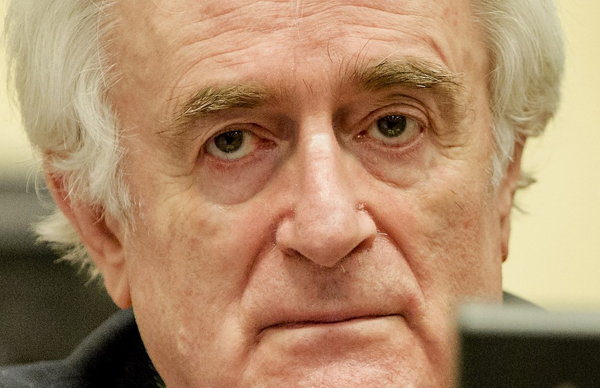 Ehemalige Serbenführer Radovan Karadzic heute vor dem UNO-Kriegsverbrechertribunal wurde&nbsp;für den Völkermord in Srebrenica schuldig gesprochen.&nbsp;