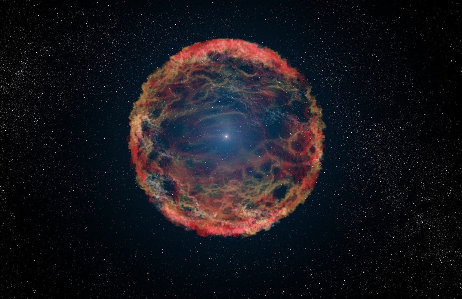 Künstlerische Darstellung einer Supernova
By ESA/Hubble, CC BY 4.0, https://commons.wikimedia.org/w/index.php?curid=35306789