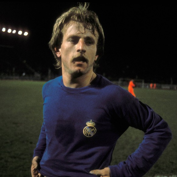 Bildnummer: 04131932 Datum: 22.04.1980 Copyright: imago/Kicker/Liedel
Caspar Memering (HSV) im Trikot von Real Madrid; Europapokal der Landesmeister, Hamburger SV - Real Madrid CF 5:1, Vdia, quer, cl ...