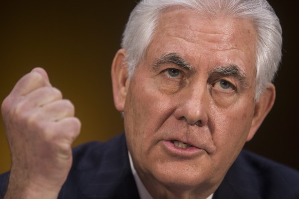 epa05711148 Former CEO of Exxon Mobile and Donald Trump's nominee for Secretary of State Rex Tillerson testifies at his nomination hearing before the Senate Foreign Relations Committee in the Dirksen  ...