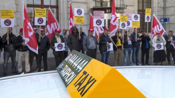 Demo gegen Uber-Taxidienst.