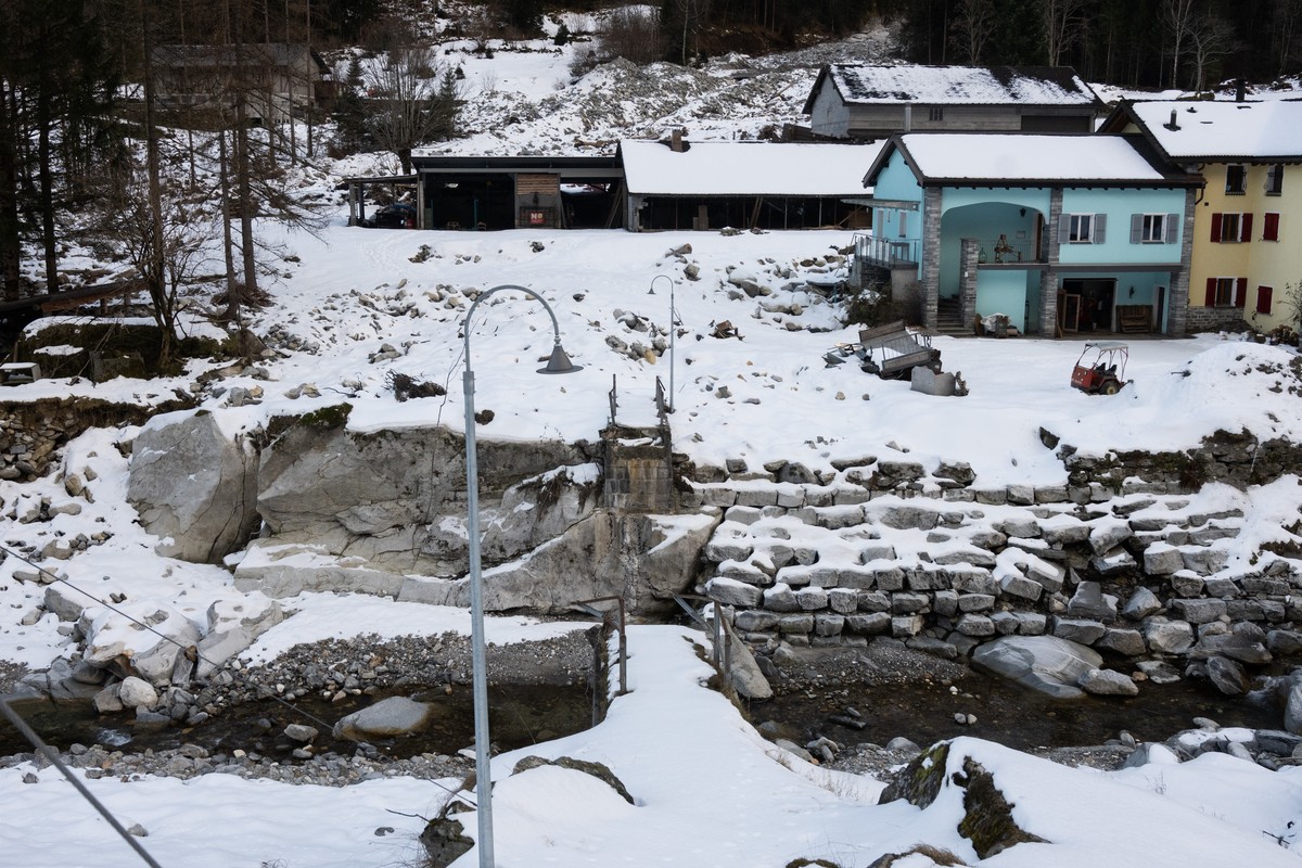 The situation in Pian di Peccia (Lavizzara Valley), after the severe flooding that hit the Upper Maggia Valley, Wednesday, 18 December, 2024. On 21 June, there were severe storms in the region that ca ...