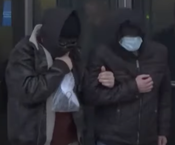 Masked Alexander Smirnov leaves the courthouse in Las Vegas.  (The only photo that exists of him.)