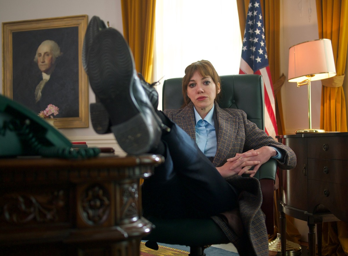 Diane Morgan as Philomena Cunk for Cunk on Earth. Photography by Jonathan Browning